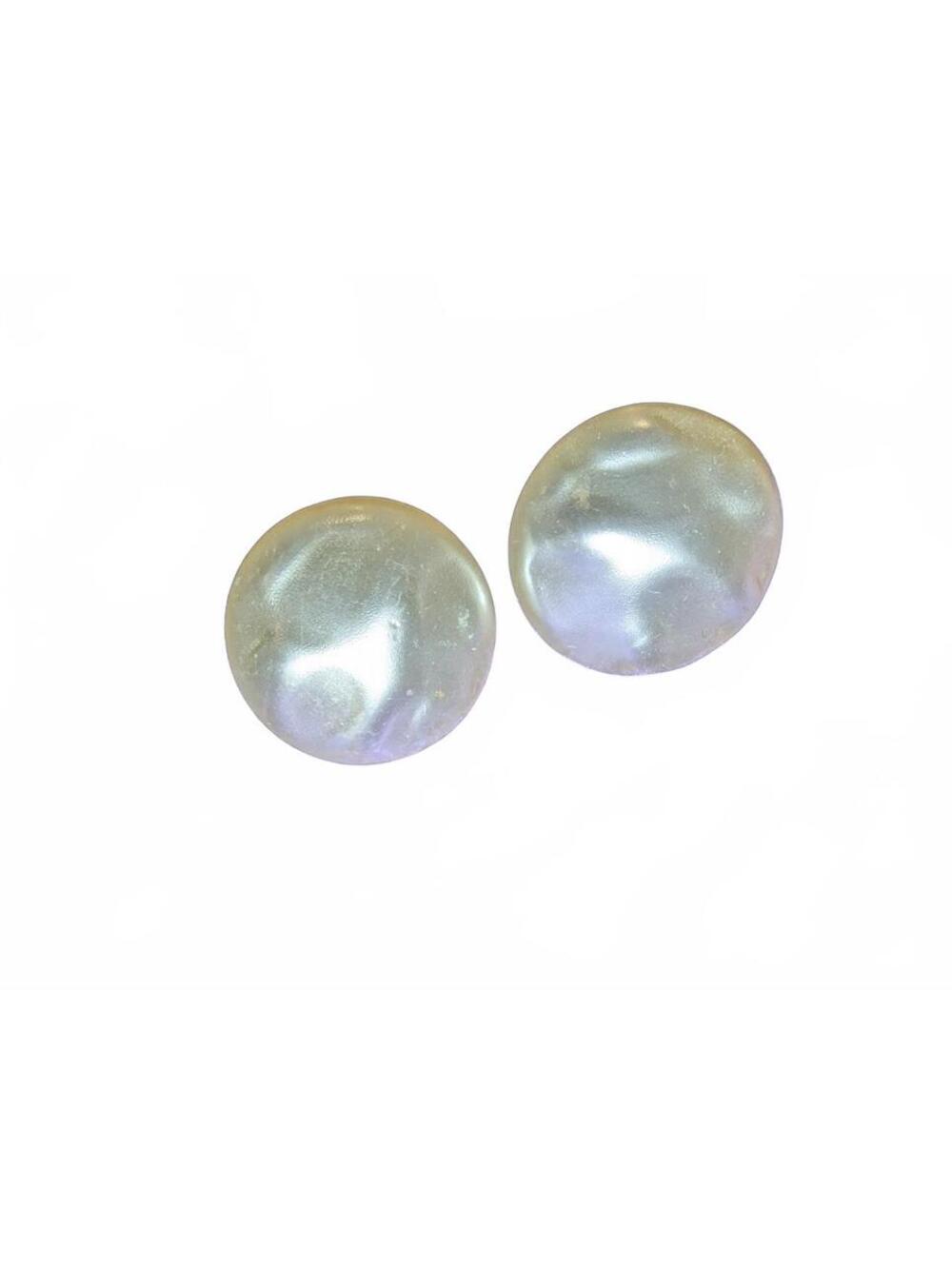 Miriam Haskell Vintage Pearl Button Earrings
